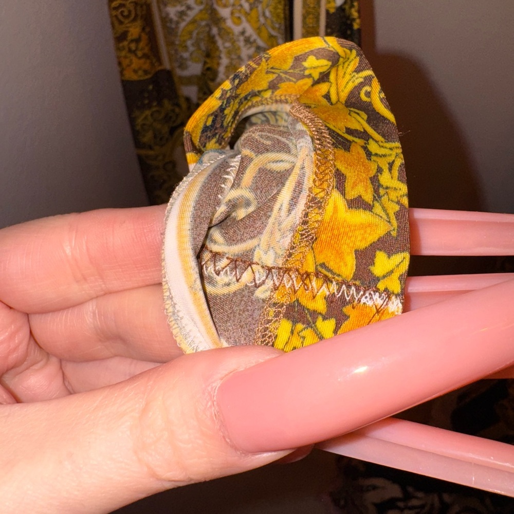 Versace Patchwork Brown And Gold Patterned Leggin… - image 3